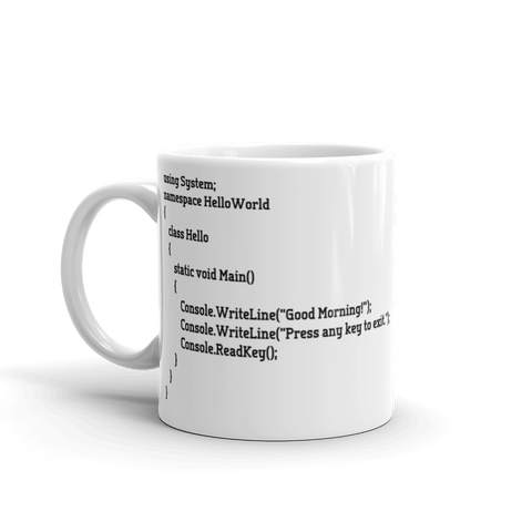 C# Good Morning Mug