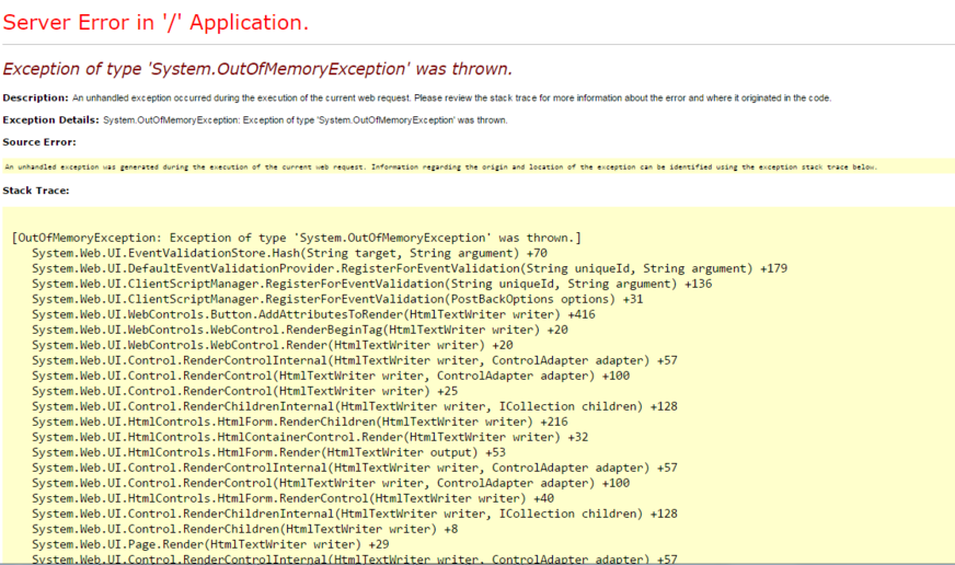 C# - Out of Memory Exception